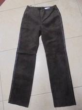 NEW Hugo Buscati Collection Soft Leather Pants Womens Sz 2 Petite Brown Lined
