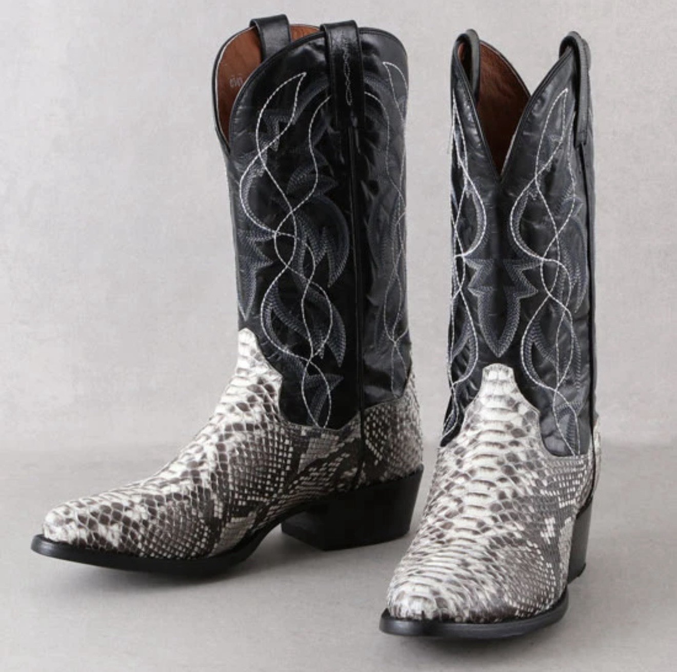 Dan Post Manning Python Snake Black/Natural Weste… - image 2