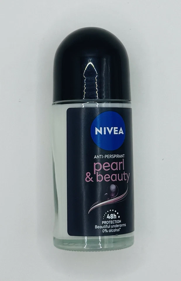NIVEA Nueva Serie Mujer Desodorante Roll-On 1.7 fl oz Perla y Belleza Negro - Paquete de 3 Foto 2 de 4