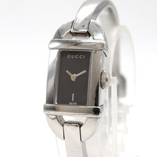 [Exc+5] GUCCI 6800L Black Dial 16mm Silver Band Qz Women's Watch From JAPAN A332