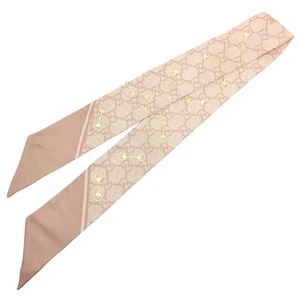 GUCCI GG foulard cravate soie rose aq11104