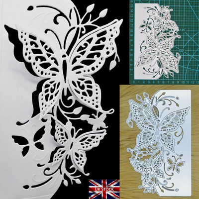 Atemberaubende Schmetterlinge 3D Effekt Kanten Metall Stanzschablone, Scrapbooking. D*5