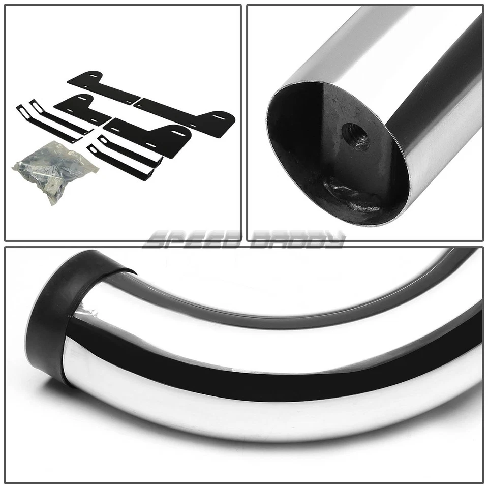 PARA 02-09 DODGE RAM 1500-3500 CABINE DUPLA CROMADA 3" DEGRAU LATERAL BARRA NERF estribo - Imagem 3 de 4