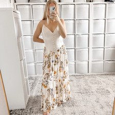 NEW Reformation Everleigh Satin Dress Frolic Floral