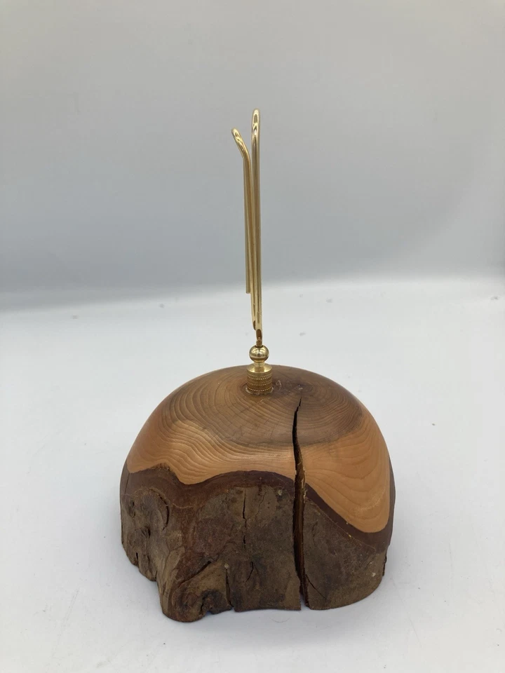 Handmade Note Holder / Desk Tidy Yew Wood with Bark and Oversized Paperclip - Image 4 of 4