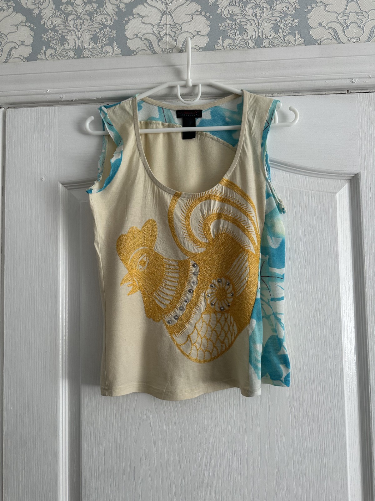 Vintage Custo Barcelona Rooster Print Tank Top Rare Y2K Miss Sixty Style