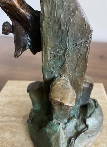 Vintage Italian Mariani Guido Bronze Christ on Cross Sculpture Marble Base 20th - Picture 4 of 12