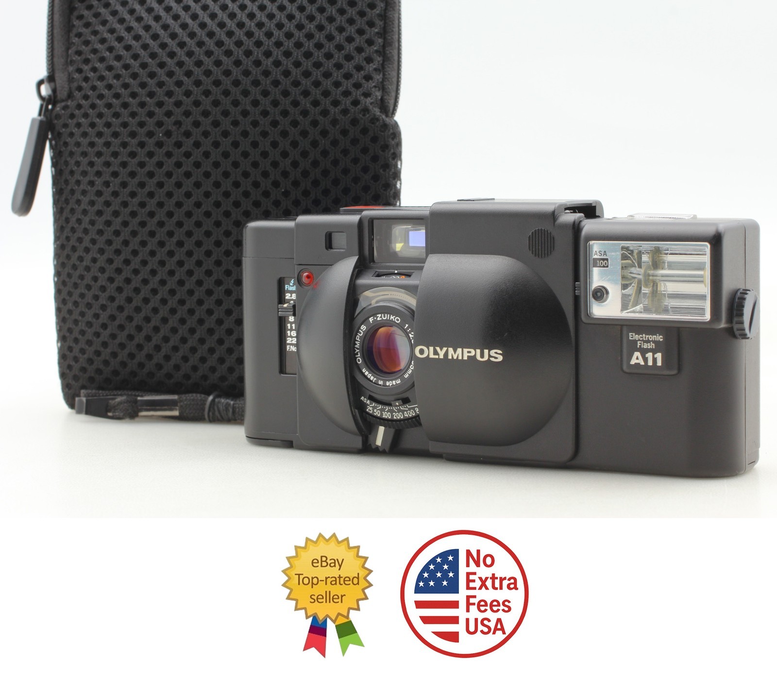 ▶️New Seal [MINT w/Case] Olympus XA Film Camera Rangefinder A11 Flash From...