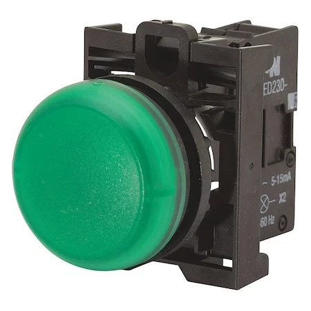 Eaton M22-L-G-230G Indicating Light, Green, 22Mm, Led