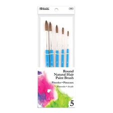 BAZIC Flat Natural Hair Paint Brush (5/Pack) / Box Qty - 24