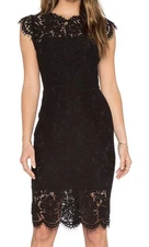 MEROKEETY Women Sleeveless Lace Floral Elegant Cocktail Dress Crew Neck Kn