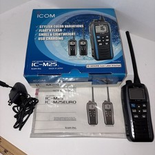 Icom UC-M25 VHF Marine Transmitter with Antenna and Power Supply USB Floats