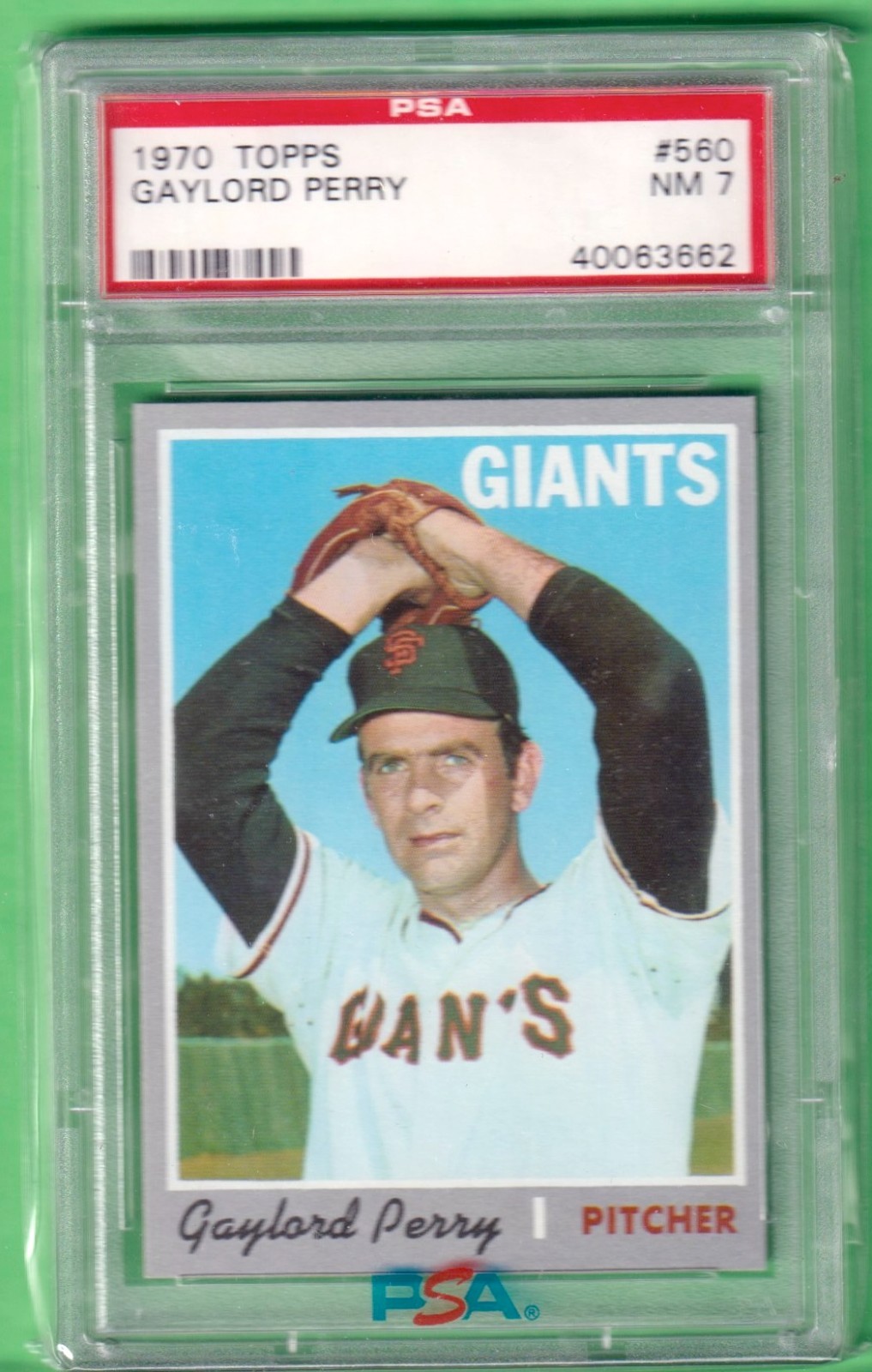 1970 Topps Gaylord Perry #560 - PSA 7 NM - San Francisco Giants - HOF