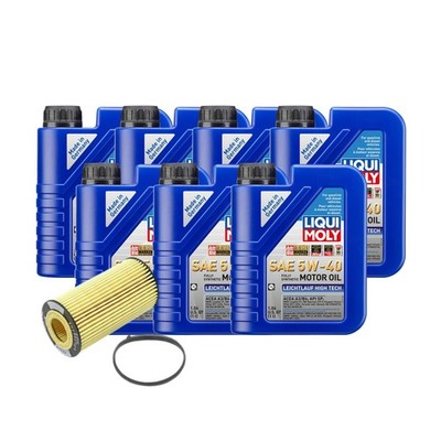 7L Liqui Moly Leichtlauf High Tech 5W-40 Hengst Oil Change Kit for Audi CEPB