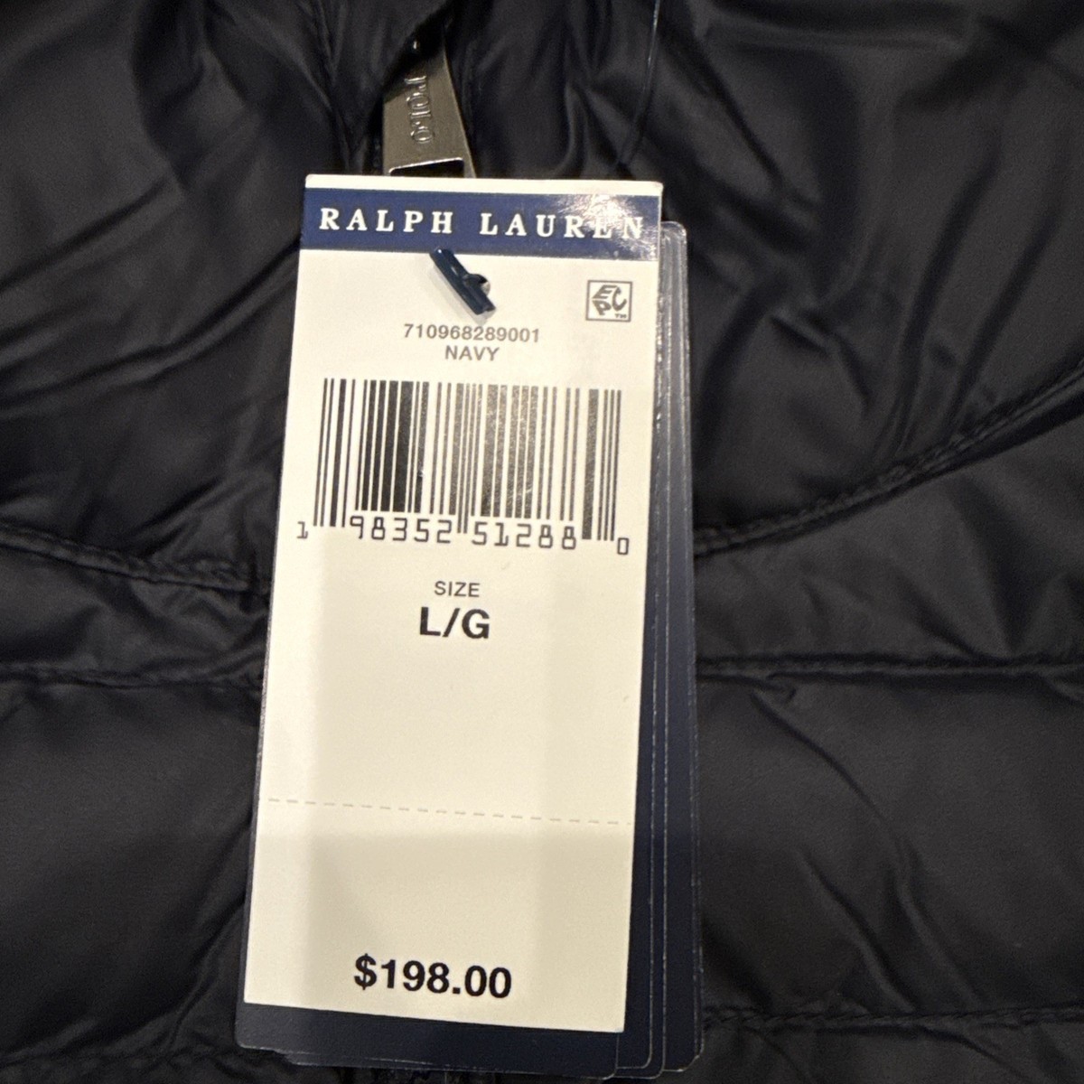 Polo Ralph Lauren Men's Packable Puffer Vest Navy L Water