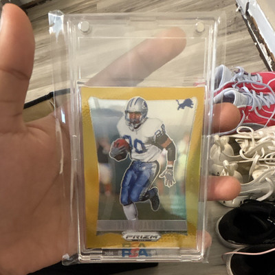 Panini 2024 Prizm Deca Barry Sanders Detroit Lions #105 Gold /10 Card