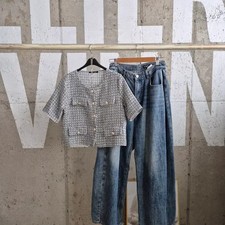 Plastic Island Tweed Short Sleeve Jacket