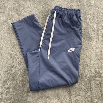 Nike Club Woven Tapered Pants Mens Medium Blue Elastic Waist Sportswear DX0623