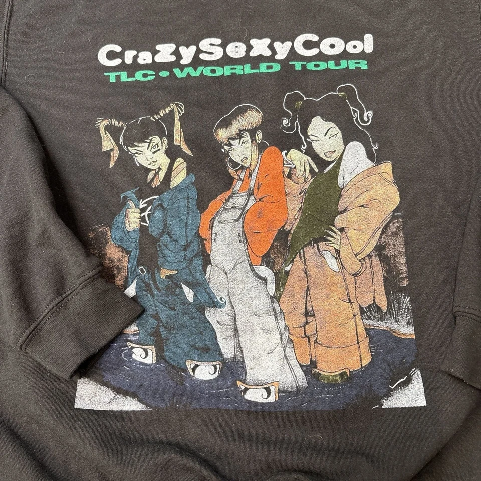 Vintage TLC Crazy Sexy Cool World Tour Black Sweatshirt Pullover 90s Y2K Hip Hop - Image 3 of 4
