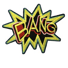 BANG    SO CUTE SO COOL  IRON ON PATCH   ONE FREE STICKER
