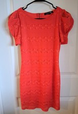 Forever 21 Women's Orange Puff Sleeve Lace Minidress Size Small