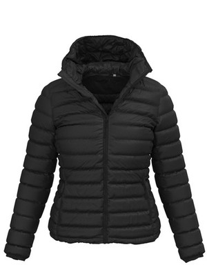STEDMAN Steppjacke LUX PADDED JACKET Damen Nylon Zip Kapuze BLACK OPAL