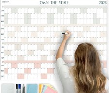 Dry Erase Calendar Whiteboard 48 X 36 Inch - White Board 2026 Calendar