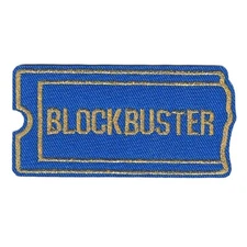 BLOCKBUSTER IRON ON PATCH 3.4" Iconic Video Rental Ticket Embroidered Applique