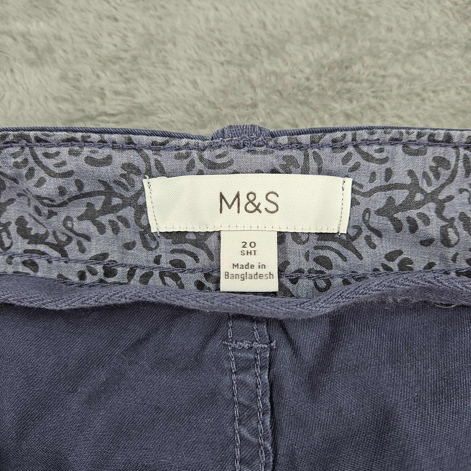 M&S Womens Dark Navy Cargo Trousers UK 20 Short Lyocell Stretch Utility Pockets image 5