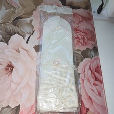 Ivory Satin Opera Length Evening Gloves with Bow and Pearl Detail