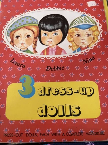 VINTAGE ORIGINAL 1960S-ISH 3 DRESS UP PAPER DOLLS STAFFORD ITALY/PARIS RARE CUTE