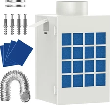 Indoor Dryer Vent Kit, Dryer Vent Box for Electric Dryer, Safety Vent Flap, Indo