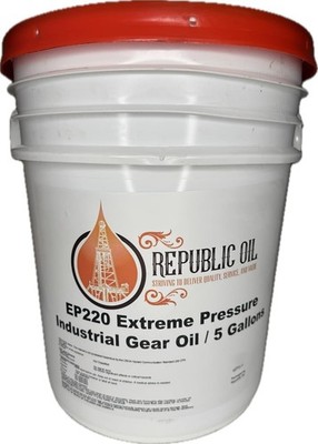 Republic Oil  EP220 ISO 220 Industrial Gear Oil 5 Gal 35LB Extreme Pressure