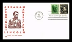 DR JIM STAMPS US COVER ABRAHAM LINCOLN PROMINENT AMERICANS FDC COMBO KJM CACHET
