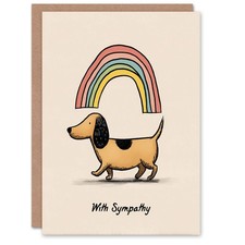 Dog Sympathy Greeting Card   Cute Rainbow Pet Loss, Blank Inside