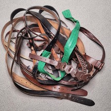 13pc Women Men Belt LOT Leather Vintage Modern Assorted Mix Variety Upcycle
