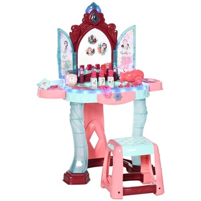 AIYAPLAY 31-teiliges Kinder Ankleide Spielset mit Prinzessin Spiegel, Licht & Sound