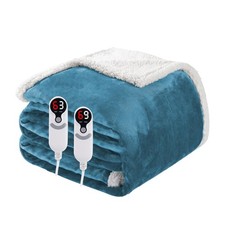 Electric Heated Blanket Queen Size 84"x90", Soft Flannel with Dual Controller...