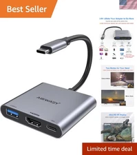 3-in-1 USB-C to HDMI Adapter with 4K HDMI & Power Delivery for Mac and More