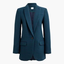 J.CREW Factory 268 Relaxed One Button Blazer Jacket Top in Houndstooth Size 6