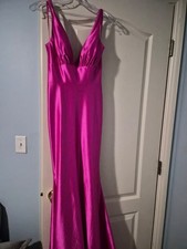 Pink Glittery Size 0 prom dress with train.