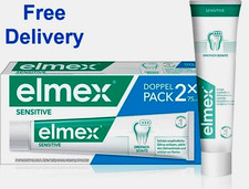 Elmex Sensitive Toothpaste For Protection Gums Teeth Double Pack 2 X 75ml, UK 86.60 per litre