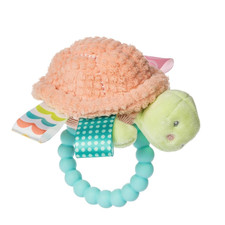 Soft Baby Rattle with Soothing Teether Ring and Sensory Tags, 6-Inches, Tippy Tu