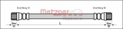 Original METZGER Bremsschlauch 4111152 für Citroën Peugeot