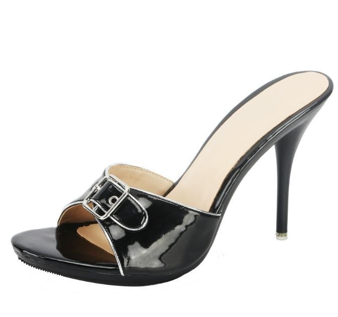 PANTOFOLA D’ORO Scarpe donna primaverili tacco alto punta aperta sandali mules cintura fibbia cinturino ciabatta