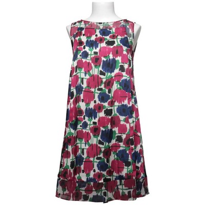 Zara Basic, Kleid, Größe: S, Basic, Weiß/Mehrfarbig, Polyester, Blumen #jOP
