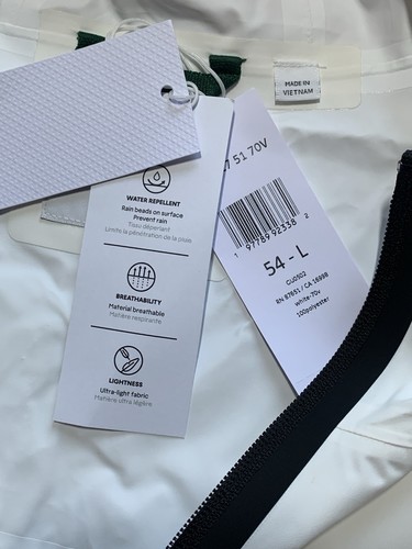 Men’s Lacoste Water Repellent Pullover Jacket White Size Large NWT - Picture 7 of 9