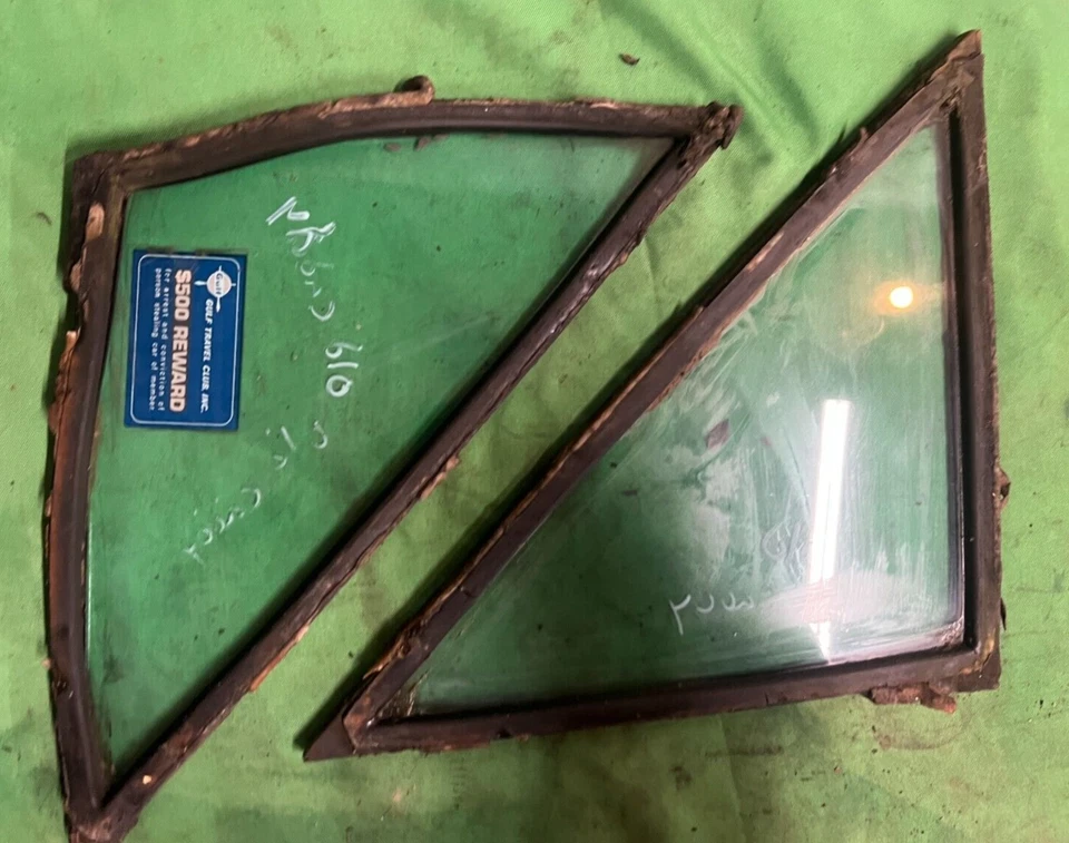 1964 CADILLAC DEVILLE 4 DOOR HARDTOP RIGHT + LEFT REAR QUARTER GLASS SET OEM B2 Foto 3 de 4