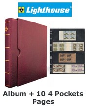 Lighthouse Vario F Album Slipcase 10 Black 4 Pockets Stamp/Sheets Pages DEAL