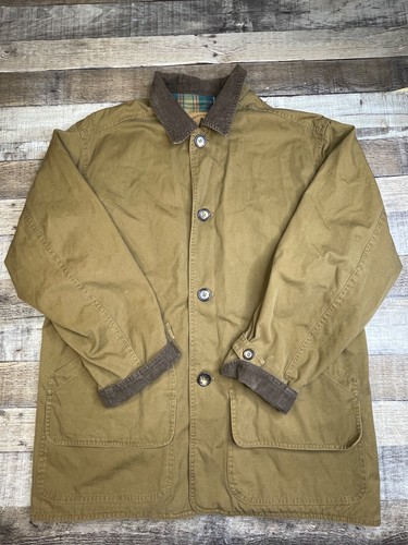 VTG American Eagle Barn Jacket Mens XL (Tag M) Flannel Lined Field Utility Brown